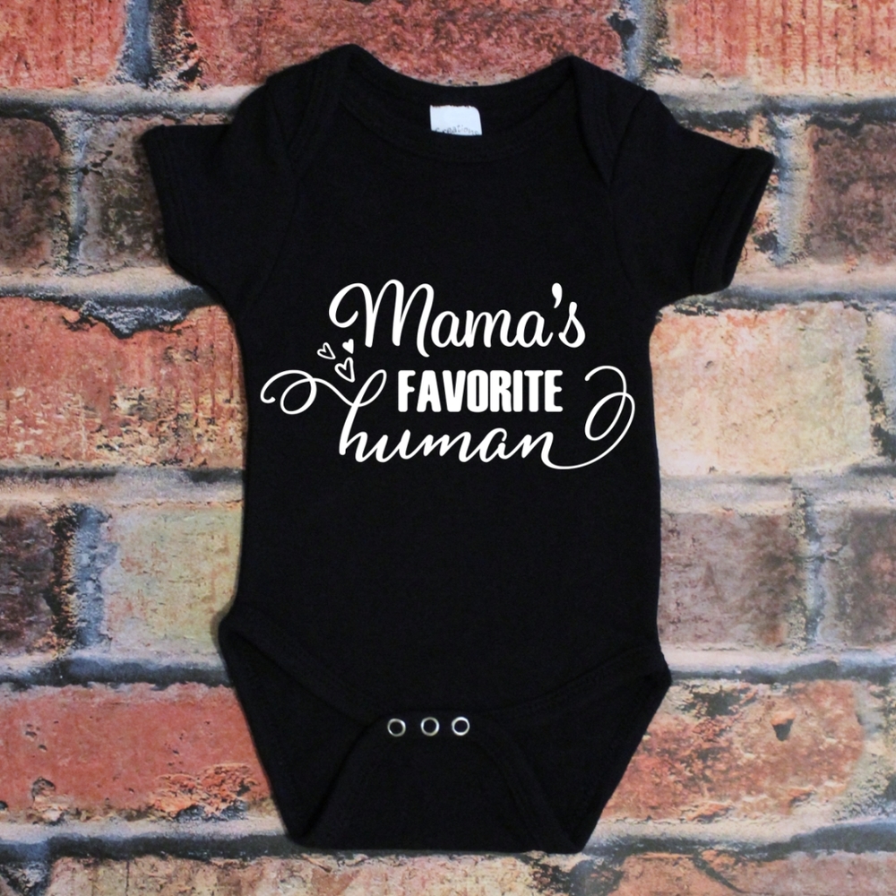 ❤️ Mommy's Favorite Human - baby onesie black